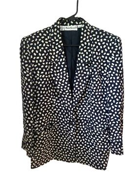 Vintage Anne Klein II Silk Blazer Geometric Print